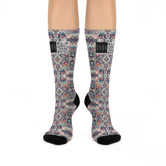Digital Artisanal Fusion Digital Artisanal Cushioned Crew Socks - 8404 Design-65