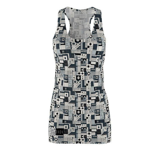 Digital Minimalism Minimalist Tech Women's Cut & Sew Racerback Dress - 8404 Design-49