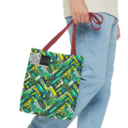 Tech-Infused Neon Tech-Forward Streetwear Tote Bag - 8404 Design-52