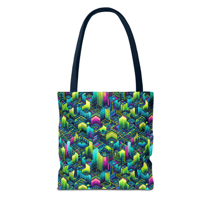 Tech-Infused Neon Tech-Forward Streetwear Tote Bag - 8404 Design-65