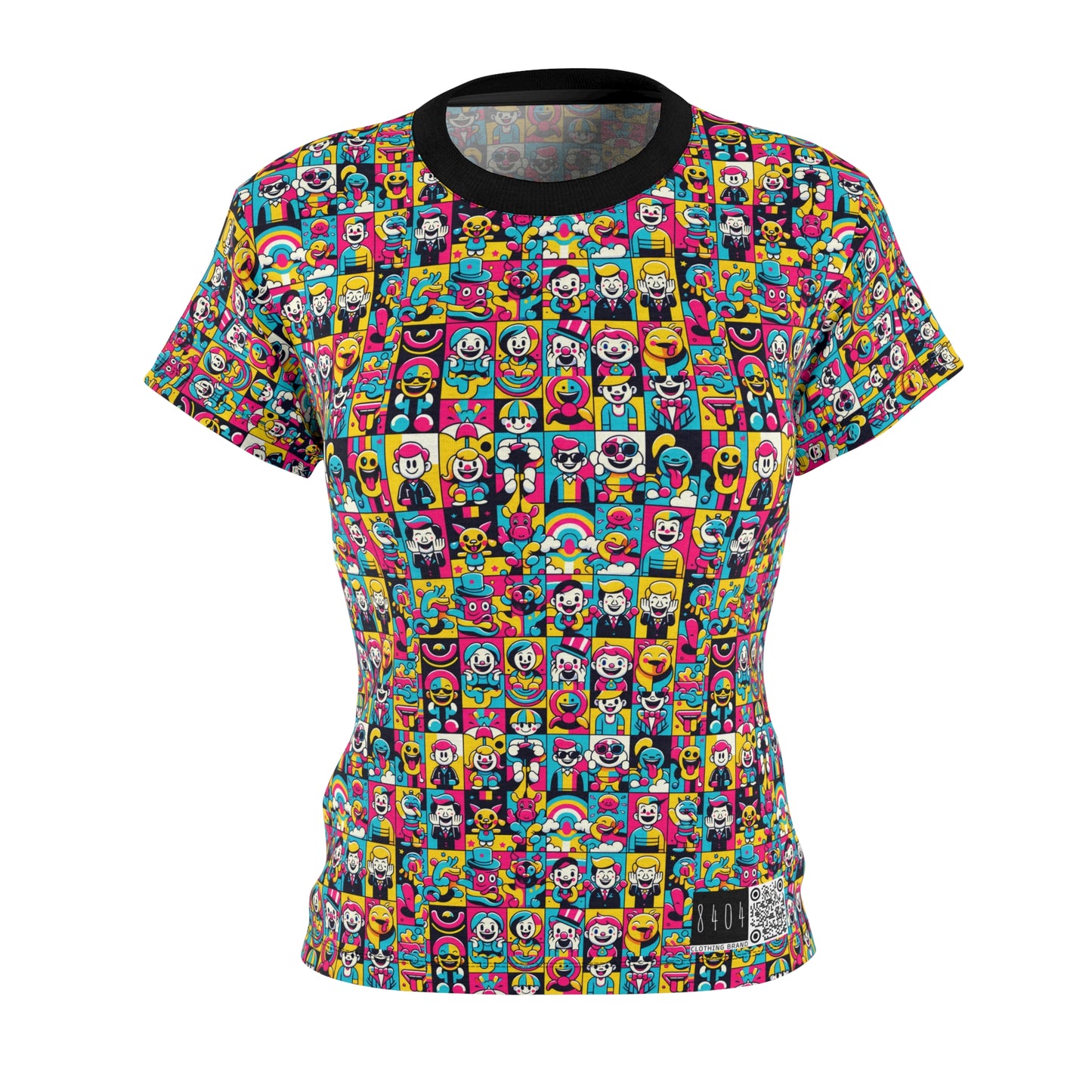 Neon Pop Playful Pop Culture Mashup Women's Cut & Sew Tee - 8404 Design-60