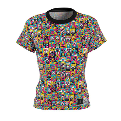 Neon Pop Playful Pop Culture Mashup Women's Cut & Sew Tee - 8404 Design-60