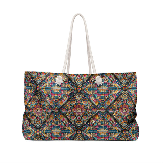 Cultural Fusion Tech Blend of Cultural Heritage With Tech-Inspired Elements Weekender Bag - 8404 Design-58