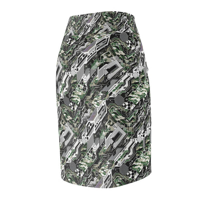 Tech Camo Fusion Tech-Forward Streetwear With a Futuristic Edge Women's Pencil Skirt - 8404 Design-46