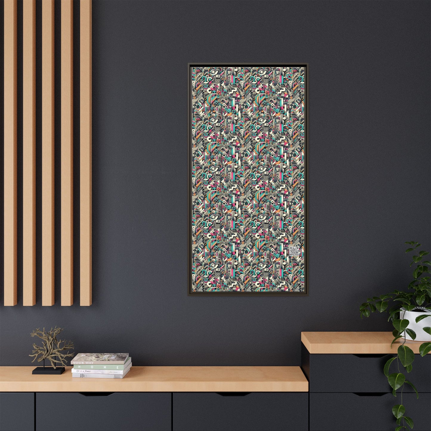 Digital Street Art Urban Street Style Matte Canvas, Framed (multi-color) - 8404 Design-74 B