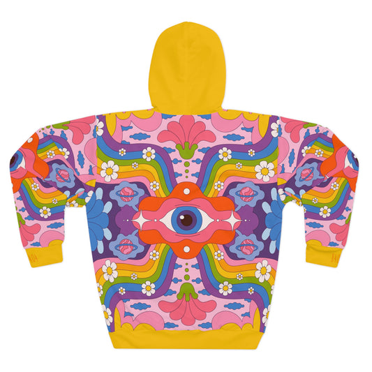8404's Unisex Adult "the Eye of Trance in Yellow" Fashion Pullover Hoodie
