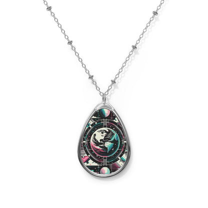Digital Artistry Digital-native Streetwear Oval Necklace - 8404 Design-62