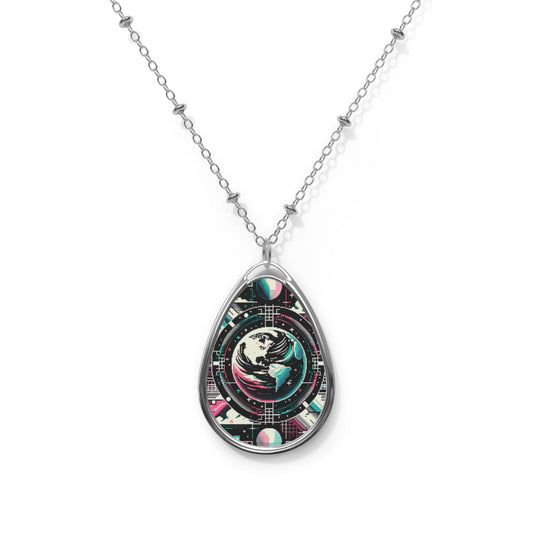 Digital Artistry Digital-native Streetwear Oval Necklace - 8404 Design-62
