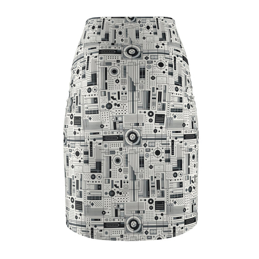 Digital Minimalism Minimalist Tech Women's Pencil Skirt - 8404 Design-53