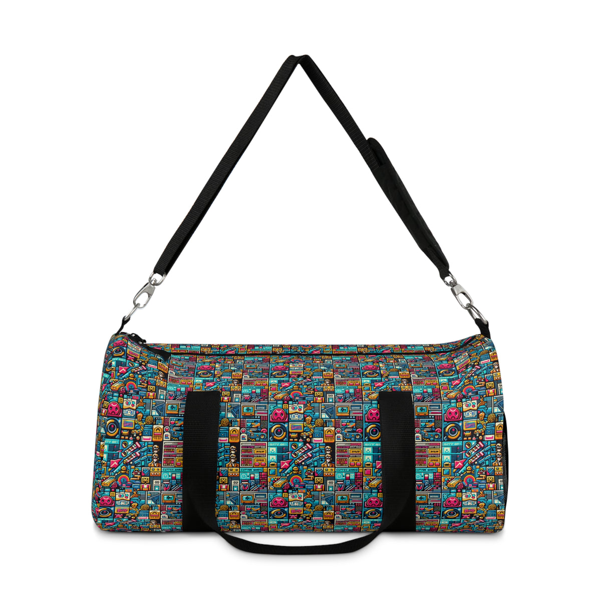 Digital Pop Culture Mashup Maximalist Pop Duffel Bag - 8404 Design-47