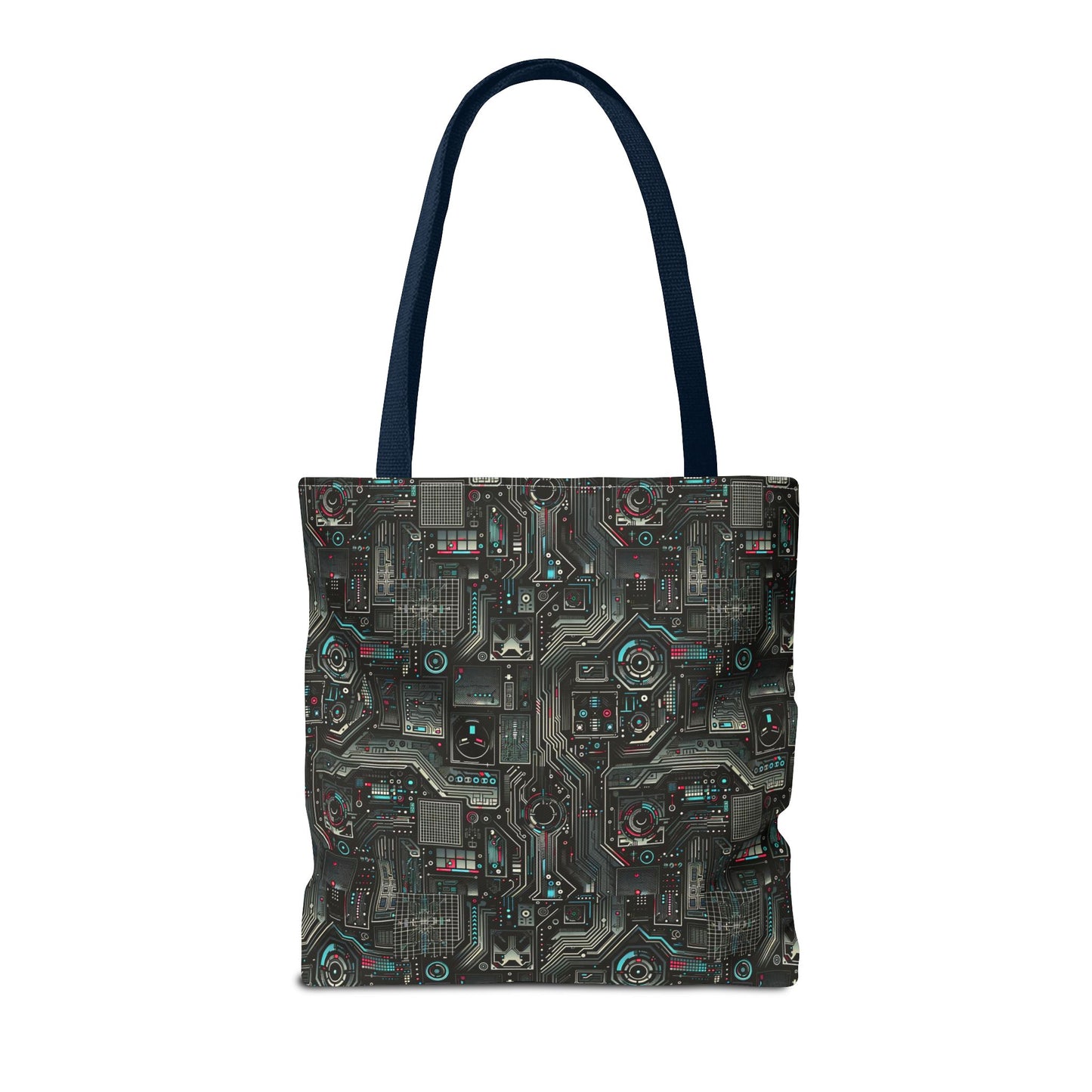 Tech Noir Aesthetics Sleek Tech Streetwear Tote Bag - 8404 Design-52
