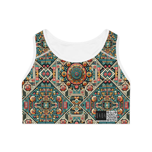 Cultural Fusion Tech Blend of Cultural Heritage With Tech-Inspired Elements Sports Bra - 8404 Design-74