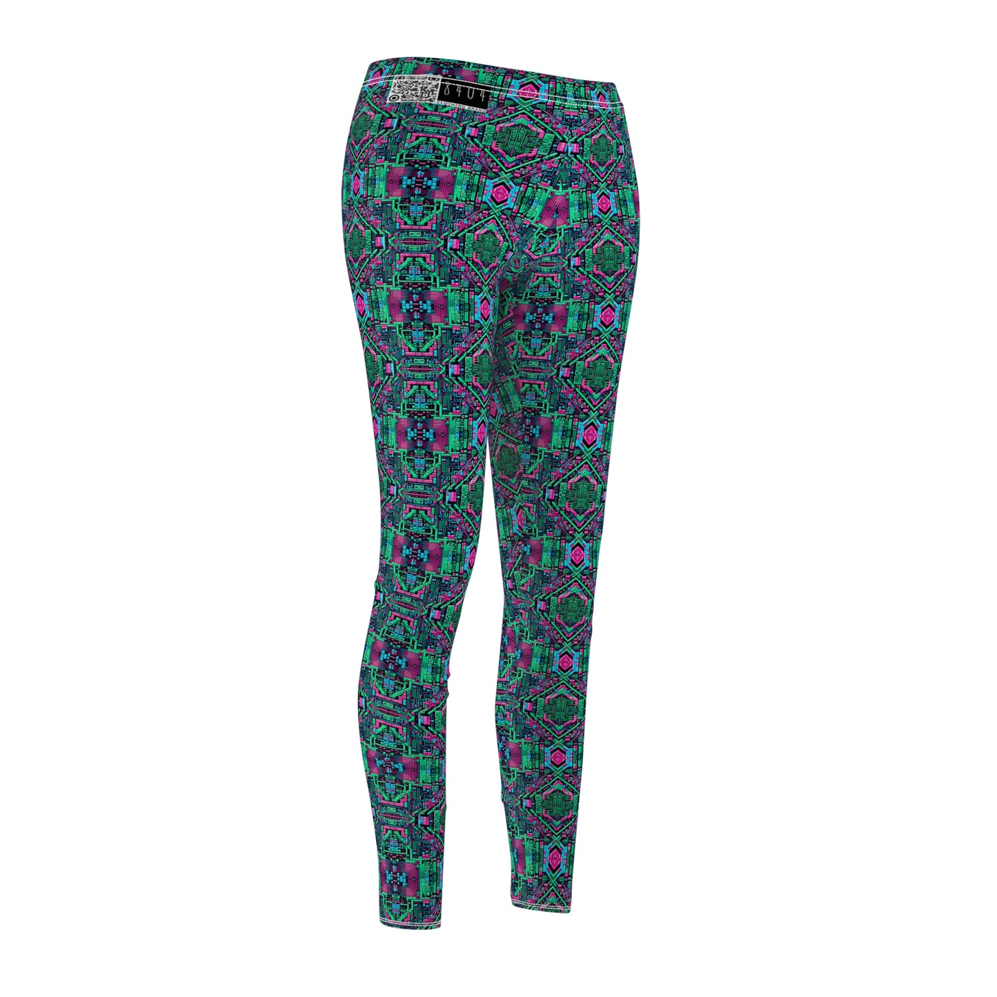 Digital Glitch Vibes Tech-Inspired Streetwear Women's Cut & Sew Casual Leggings - 8404 Design-71