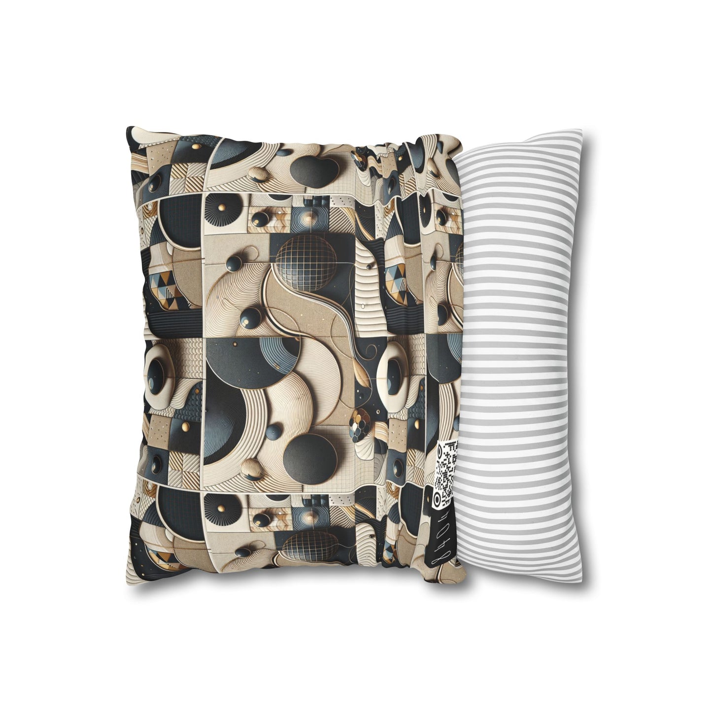 Tech-forward Luxe Streetwear Tech Luxe Fusion Faux Suede Square Pillowcase - 8404 Design-71