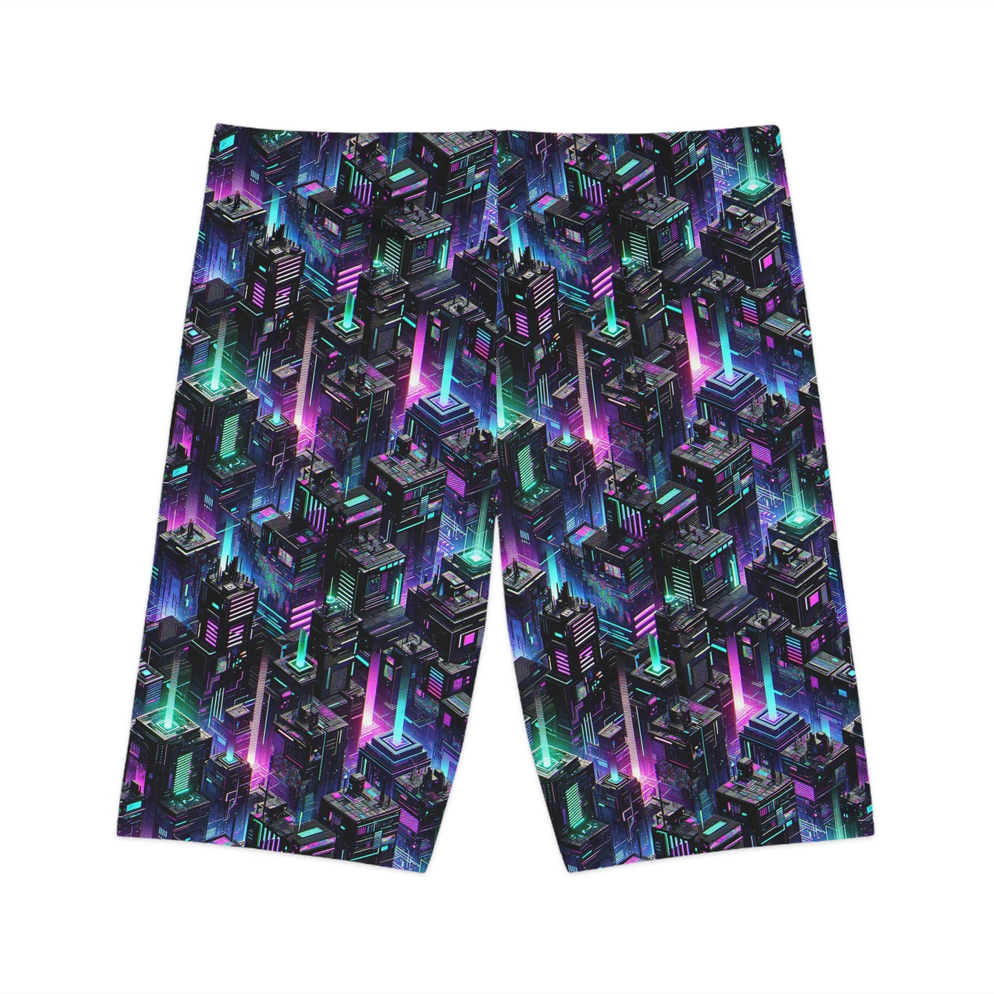 Tech Noir Graphics Futuristic Tech Aesthetics Women's Bike Shorts - 8404 Design-55