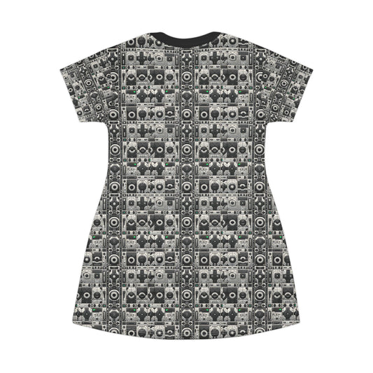 Tech Utility Aesthetics Tech-Forward Minimalism T-Shirt Dress - 8404 Design-60