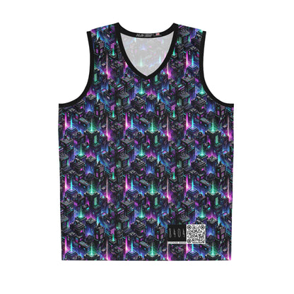 Tech Noir Graphics Futuristic Tech Aesthetics Basketball Jersey - 8404 Design-55