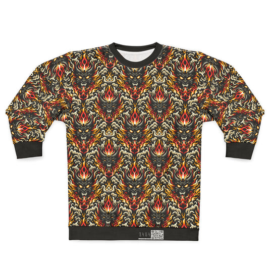 Flame Graphics Maximalist Streetwear Sweatshirt - 8404 Design-59