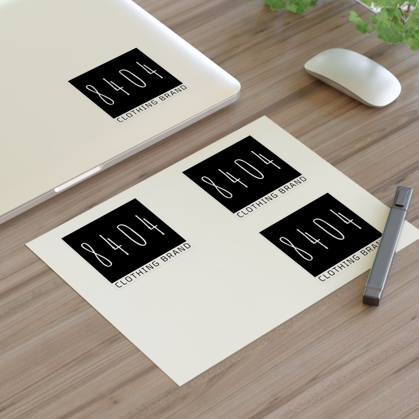 8404 Logo Sticker Sheets - Holographic, Transparent, or White - 6 in. x 4 in. or 11 in. x 8.5 in. - 1 Sheet of 4 Stickers