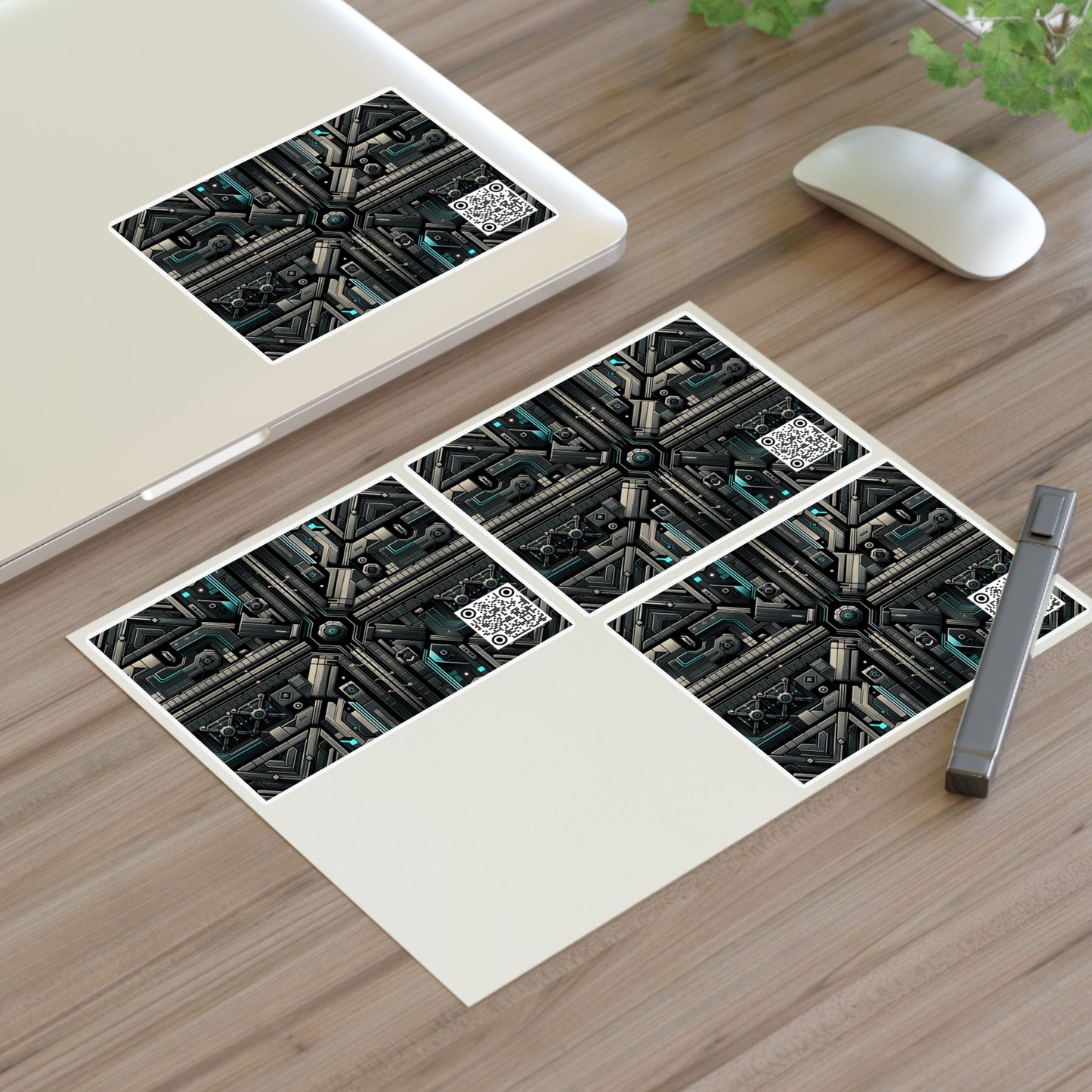 Tech Noir Futuristic Tech Aesthetic with a Dark Twist Sticker Sheet - 8404 Design-59