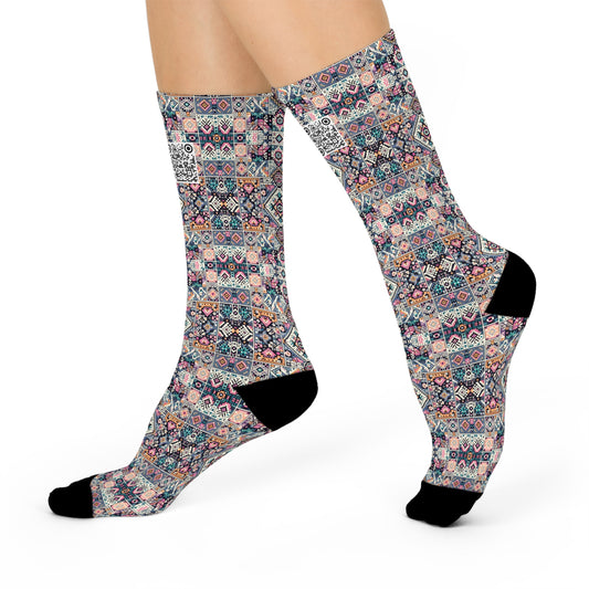 Digital Artisanal Fusion Digital Artisanal Cushioned Crew Socks - 8404 Design-65