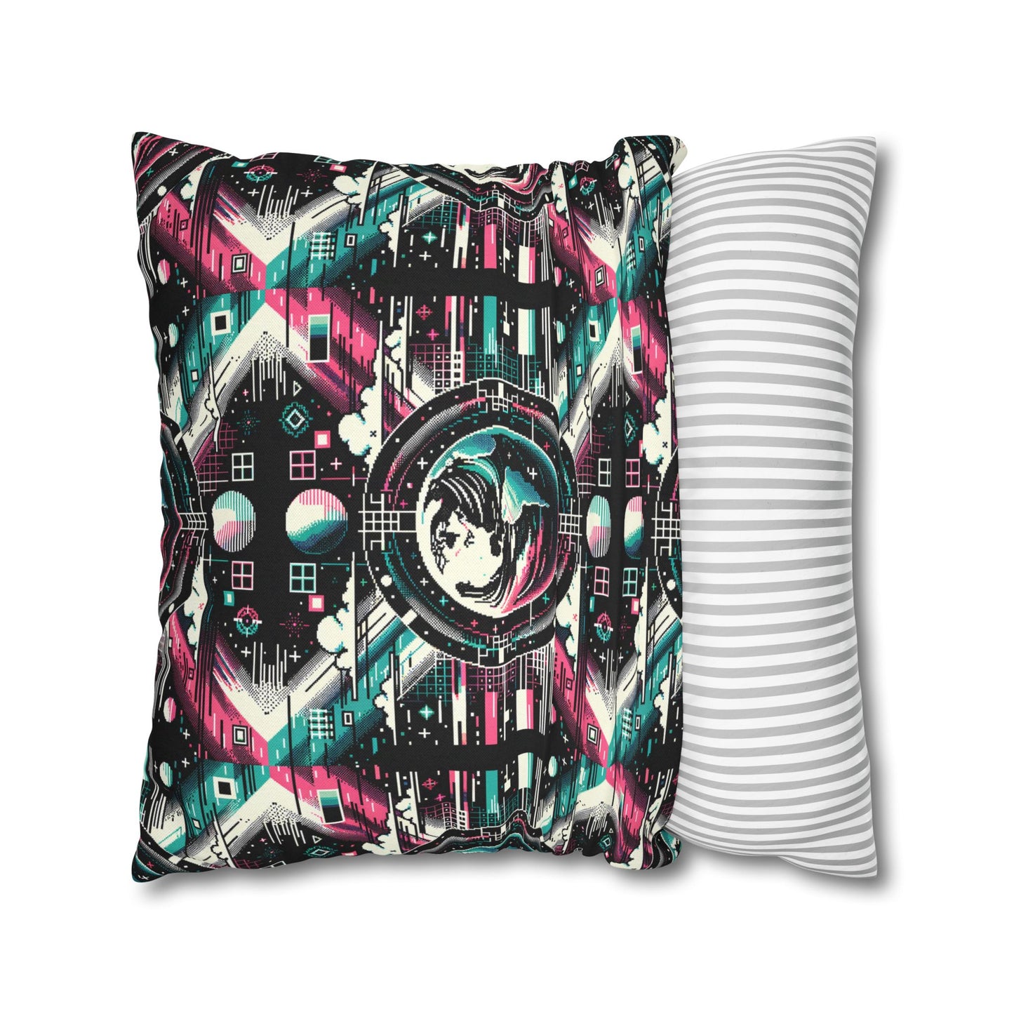 Digital Artistry Digital-native Streetwear Spun Polyester Square Pillowcase - 8404 Design-62