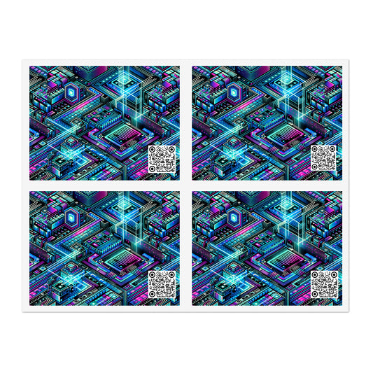 Digital Dreamland Futuristic Tech Aesthetic Sticker Sheets - 8404 Design-42