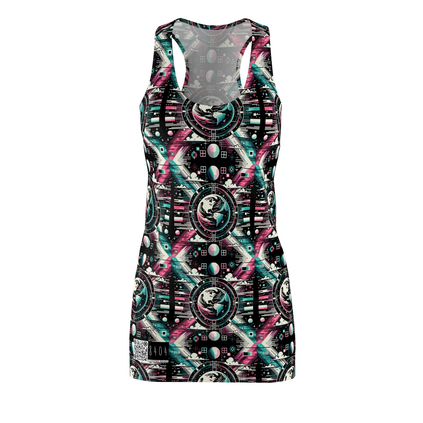 Digital Artistry Digital-native Streetwear Women's Cut & Sew Racerback Dress - 8404 Design-62