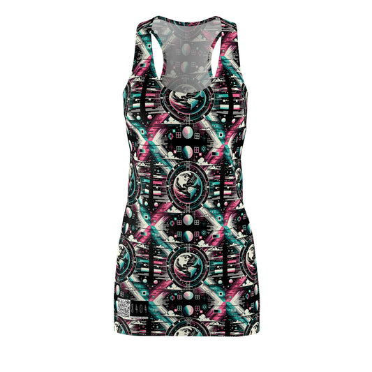 Digital Artistry Digital-native Streetwear Women's Cut & Sew Racerback Dress - 8404 Design-62