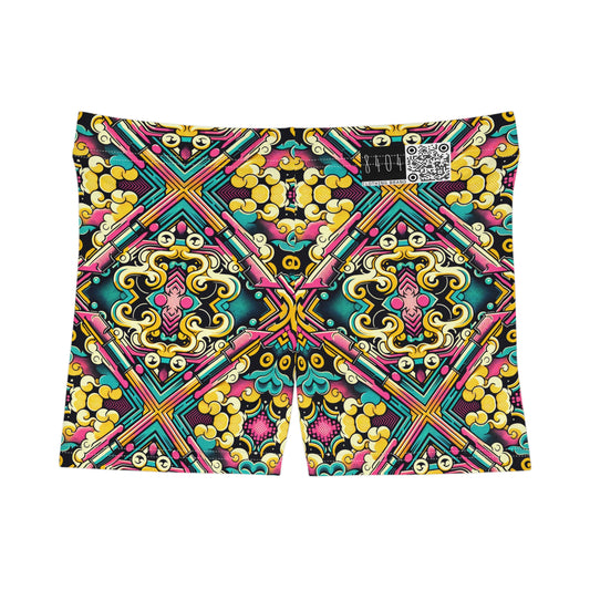 Neon Pop Art Revival Pop Culture Retro Women's Shorts - 8404 Design-59
