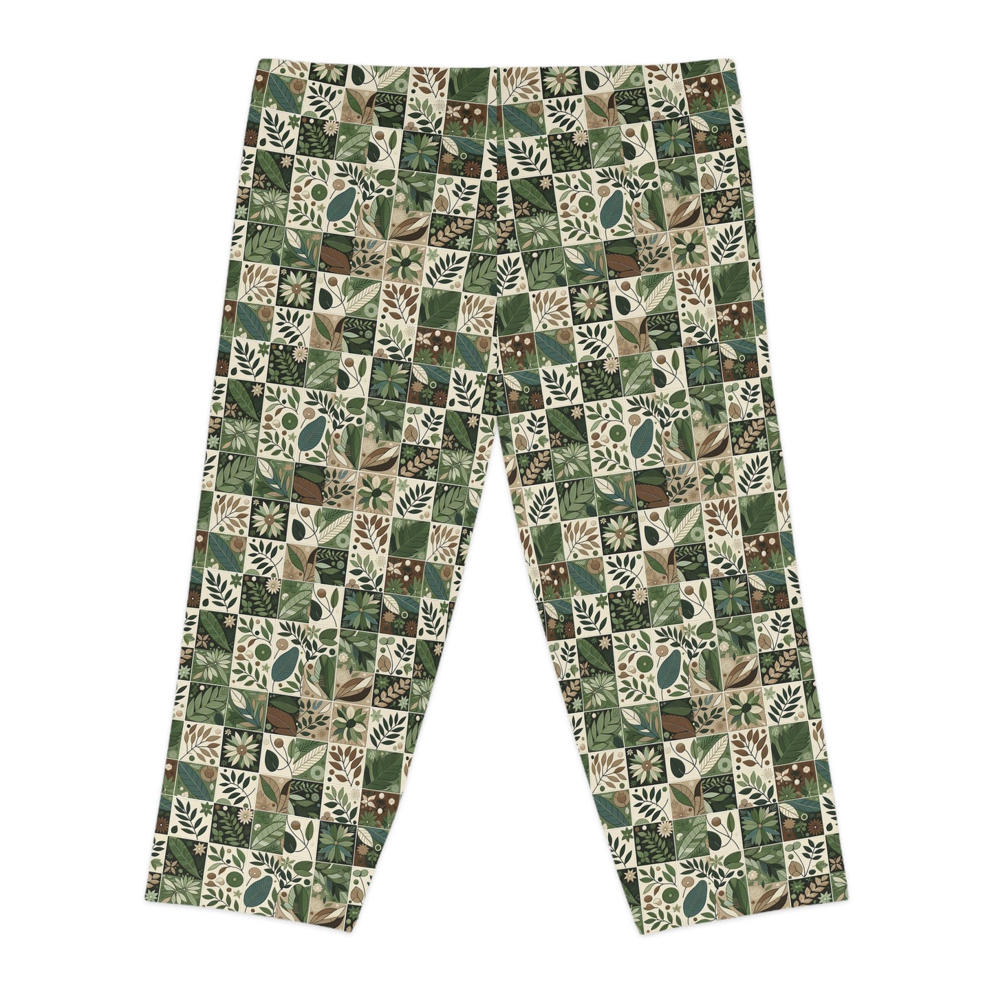 Streetwear Sustainability Environmentally Conscious Streetwear with a Natural Aesthetic Women's Capri Leggings - 8404 Design-57