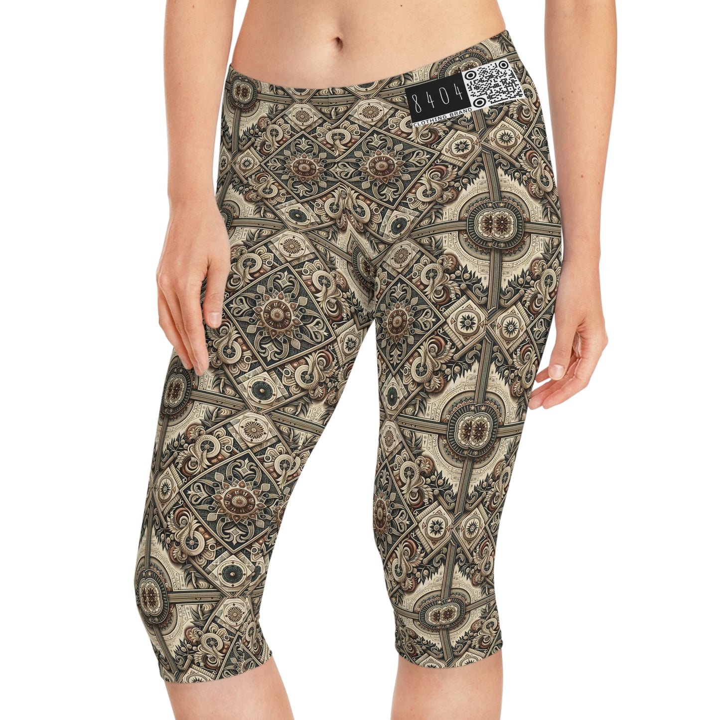 Graphic Workwear Capsule Artisanal Workwear Fusion Women's Capri Leggings - 8404 Design-61