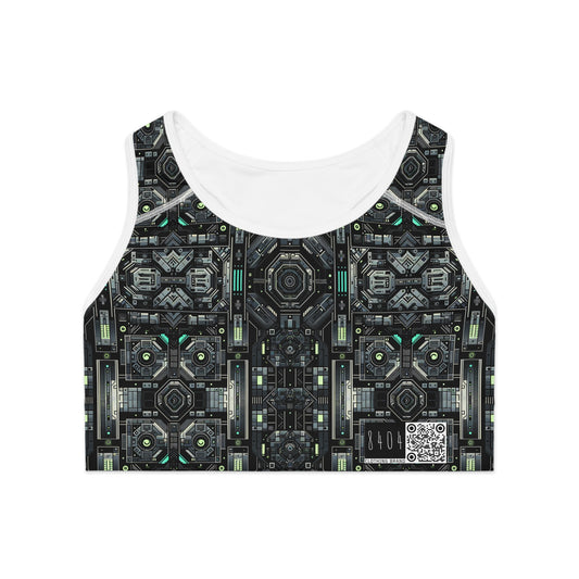 Tech Noir Tech-Forward Minimalism Sports Bra - 8404 Design-52