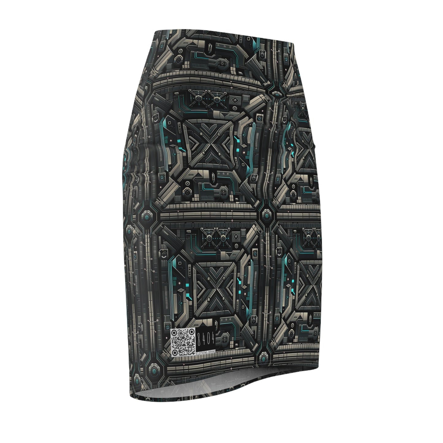 Tech Noir Futuristic Tech Aesthetic with a Dark Twist Women's Pencil Skirt - 8404 Design-59