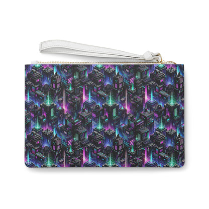 Tech Noir Graphics Futuristic Tech Aesthetics Clutch Bag - 8404 Design-55