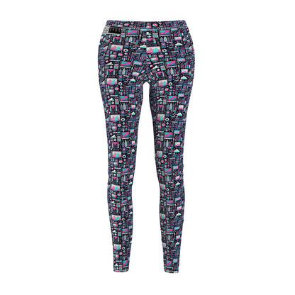 Digital Rebellion Youthful Streetwear with a Rebellious Digital Twist Women's Cut & Sew Casual Leggings - 8404 Design-71