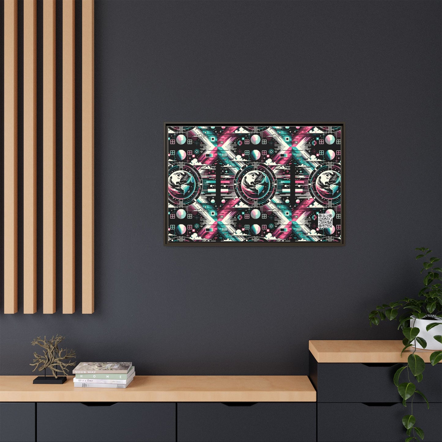 Digital Artistry Digital-native Streetwear Matte Canvas, Framed (multi-color) - 8404 Design-62 A