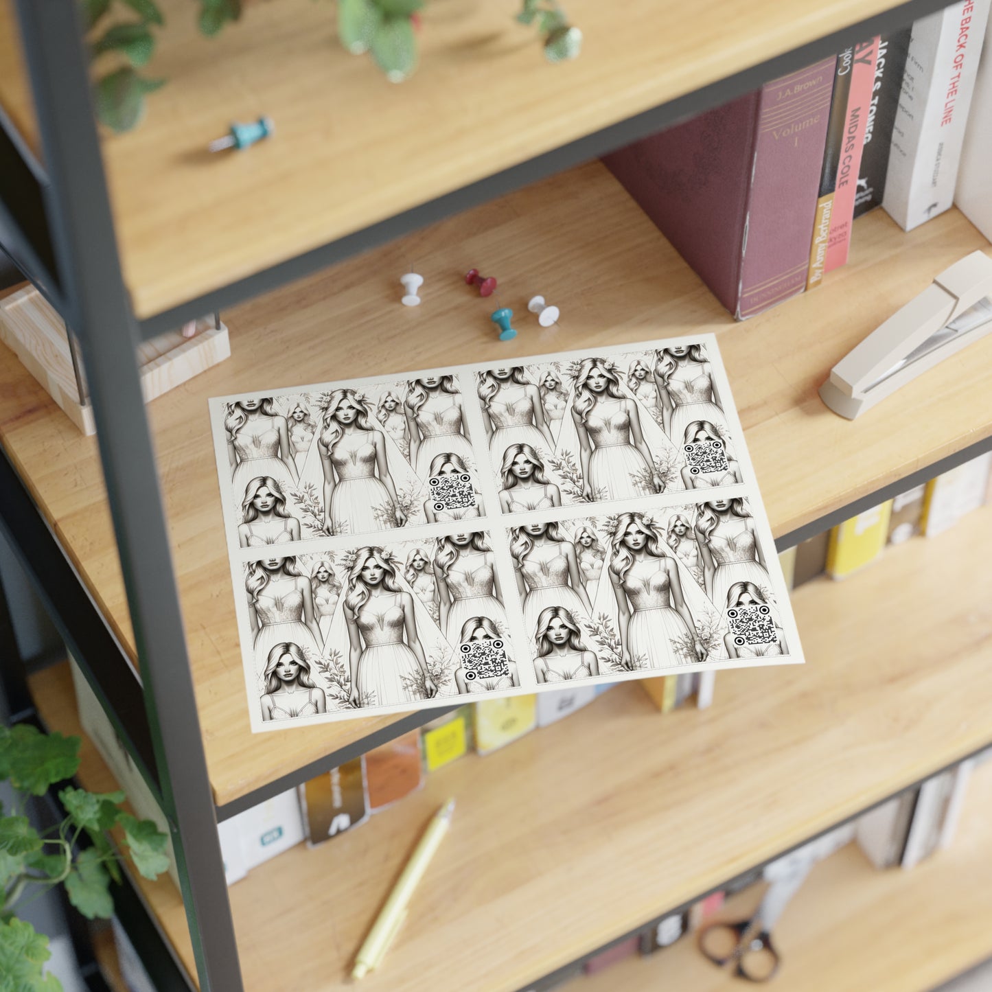 Chic Bridal Minimalism Modern Romantic Sticker Sheet - 8404 Design-58