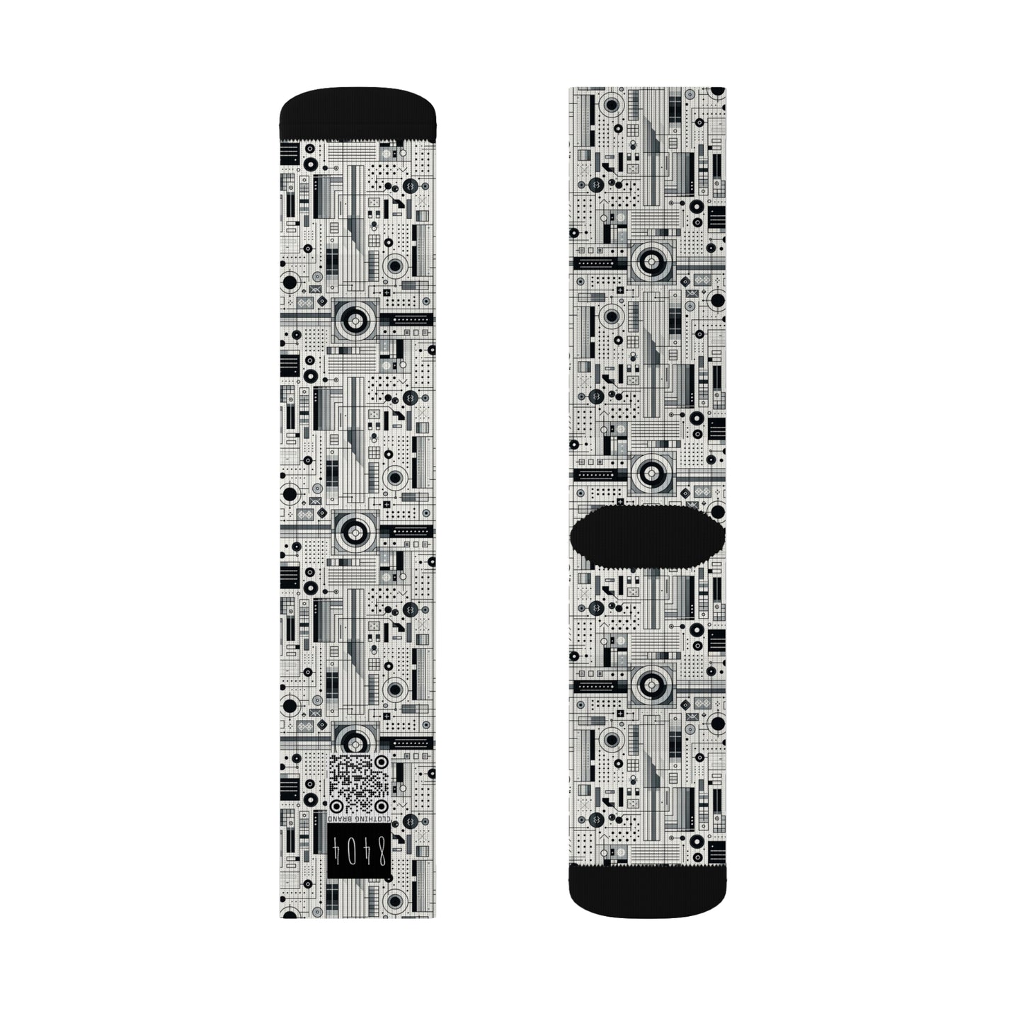 Digital Minimalism Minimalist Tech Sublimation Socks - 8404 Design-53
