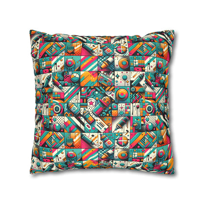 Graffiti Fusion Modern Street Art Fusion Faux Suede Square Pillowcase - 8404 Design-58