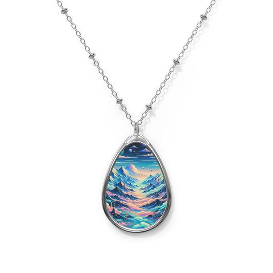 Digital Dreamscapes Digitally-Inspired Streetwear With a Dreamy, Surreal Twist Oval Necklace - 8404 Design-69