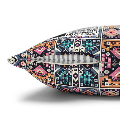 Spun Polyester Square Pillowcase - 8404 Design-02