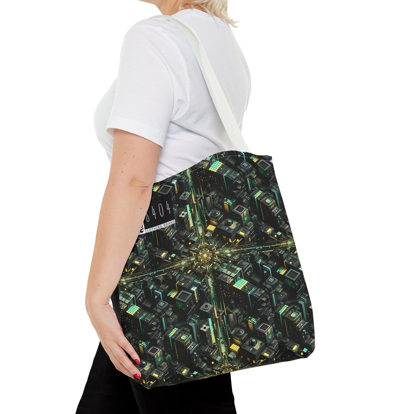 Tech Noir Graphics Tech-Inspired Streetwear Tote Bag - 8404 Design-66