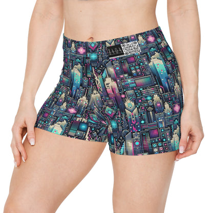 Digital Renaissance Tech-Forward Maximalism Women's Shorts - 8404 Design-56