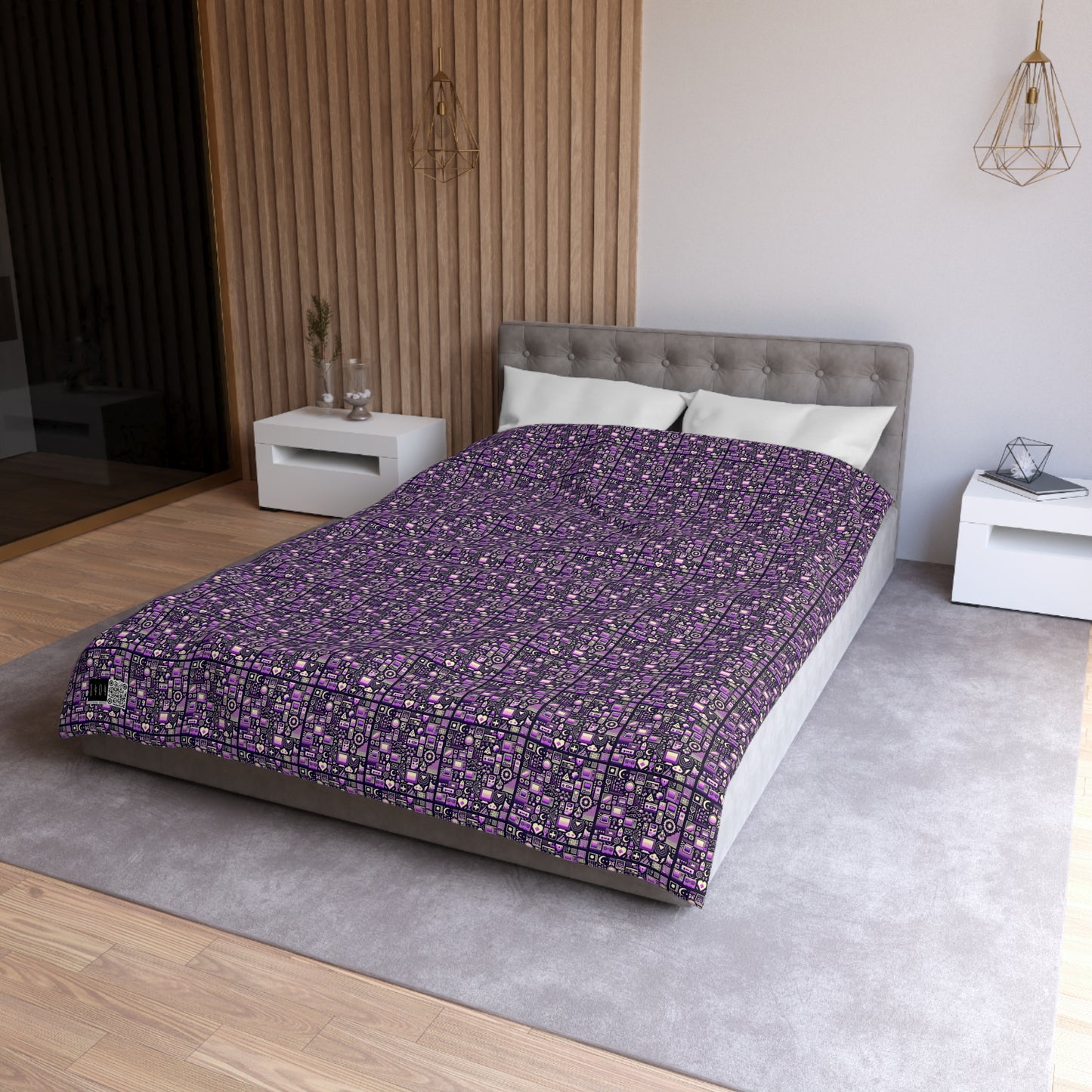 Digital Nostalgia Remix Modern Vintage Fusion Microfiber Duvet Cover - 8404 Design-54