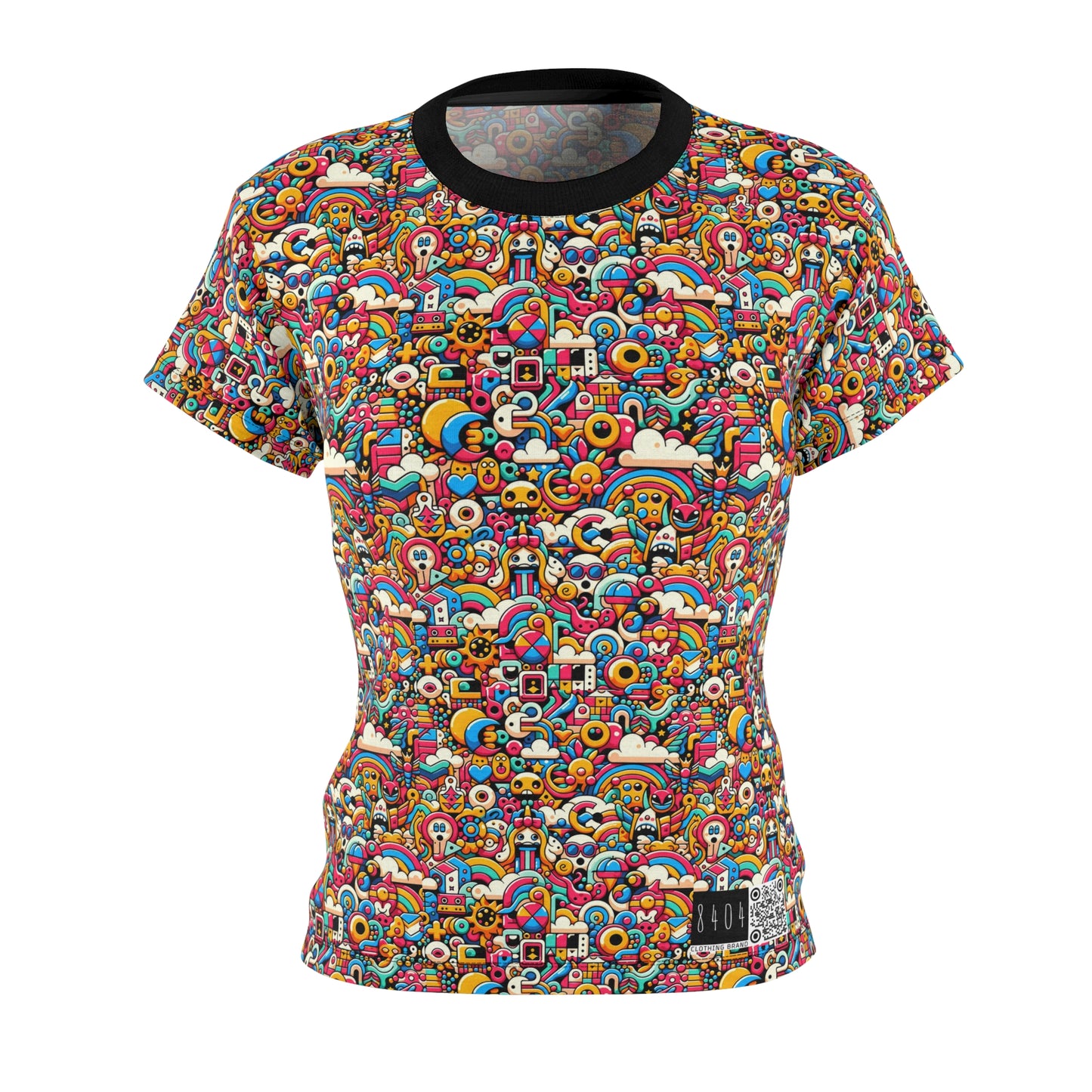 Neon Pop Playful Pop Culture Mashup Women's Cut & Sew Tee - 8404 Design-62