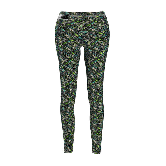 Tech-Infused Streetwear Tech-Forward Minimalism With Bold Digital Prints Women's Cut & Sew Casual Leggings - 8404 Design-52