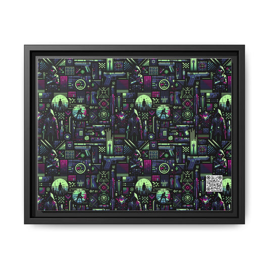 Tech Noir Futuristic Cyberpunk Matte Canvas, Framed (multi-Color) - 8404 Design-63 A