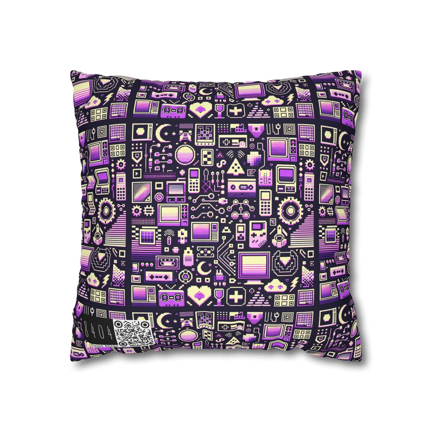 Digital Nostalgia Remix Modern Vintage Fusion Spun Polyester Square Pillowcase - 8404 Design-54