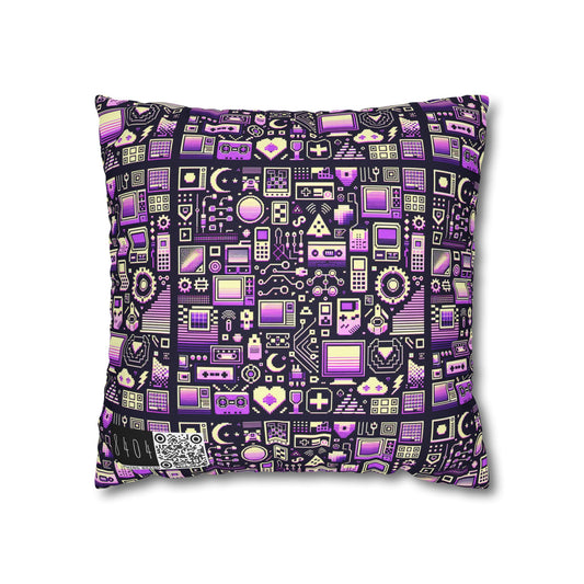 Digital Nostalgia Remix Modern Vintage Fusion Spun Polyester Square Pillowcase - 8404 Design-54